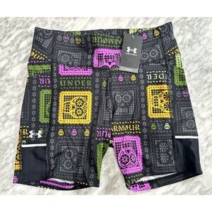 Under Armour Day of The Dead Training tights Shorts Women's small Black 1386353